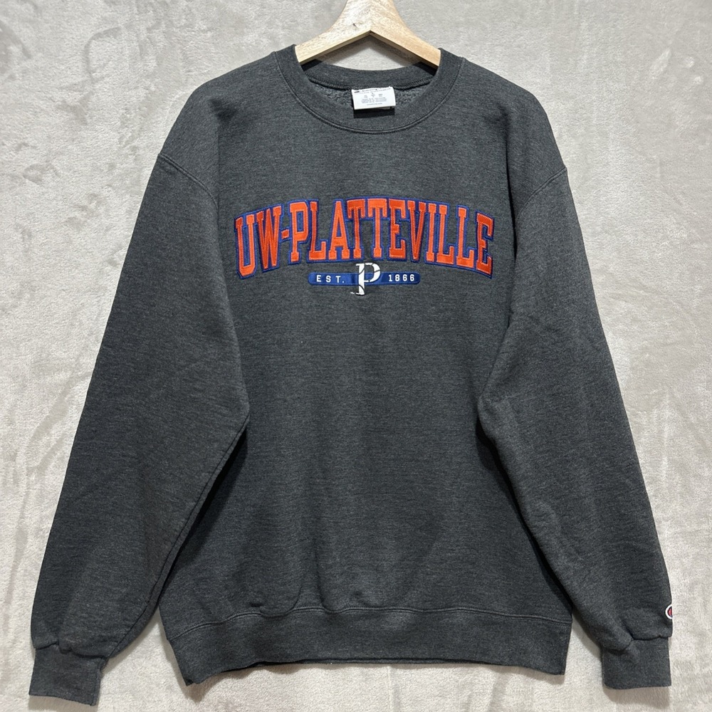 Champion Wisconsin Platteville Pioneers Sweatshirt‎ Sz L UWP Pullover